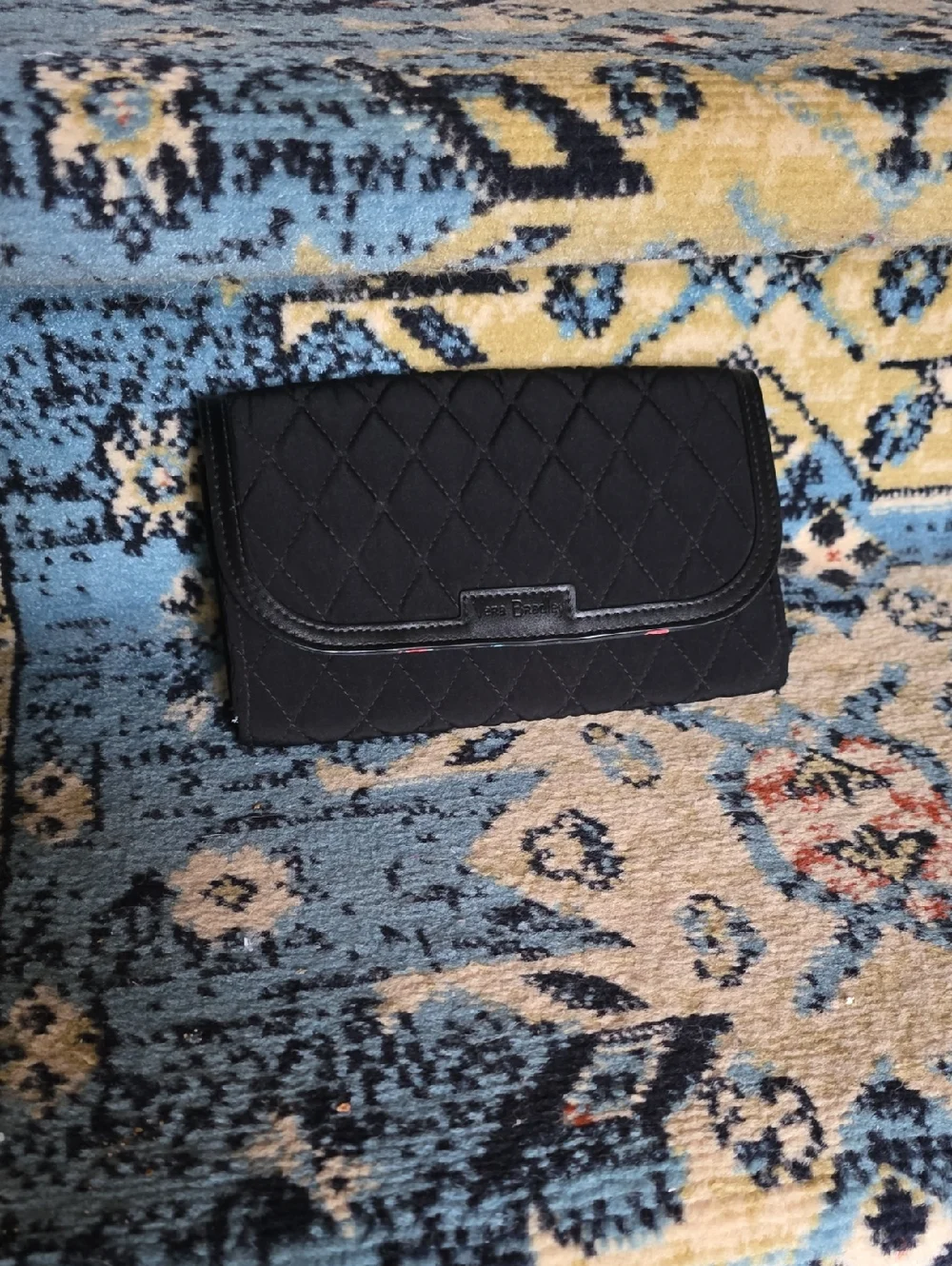 Vera Bradley Quilted Black Wallet Clutch - Picture 1 of 6